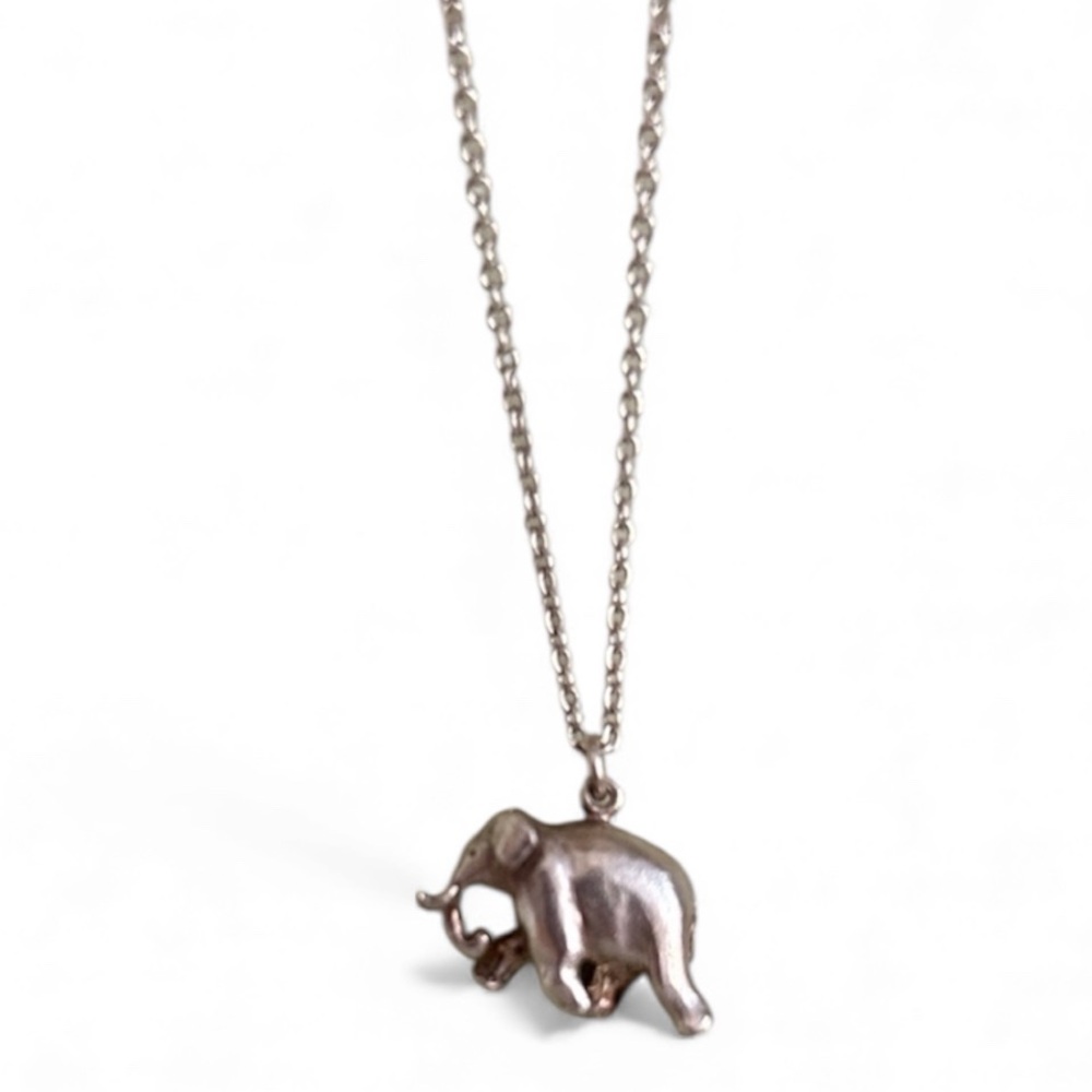 Silver Elephant Charm Necklace